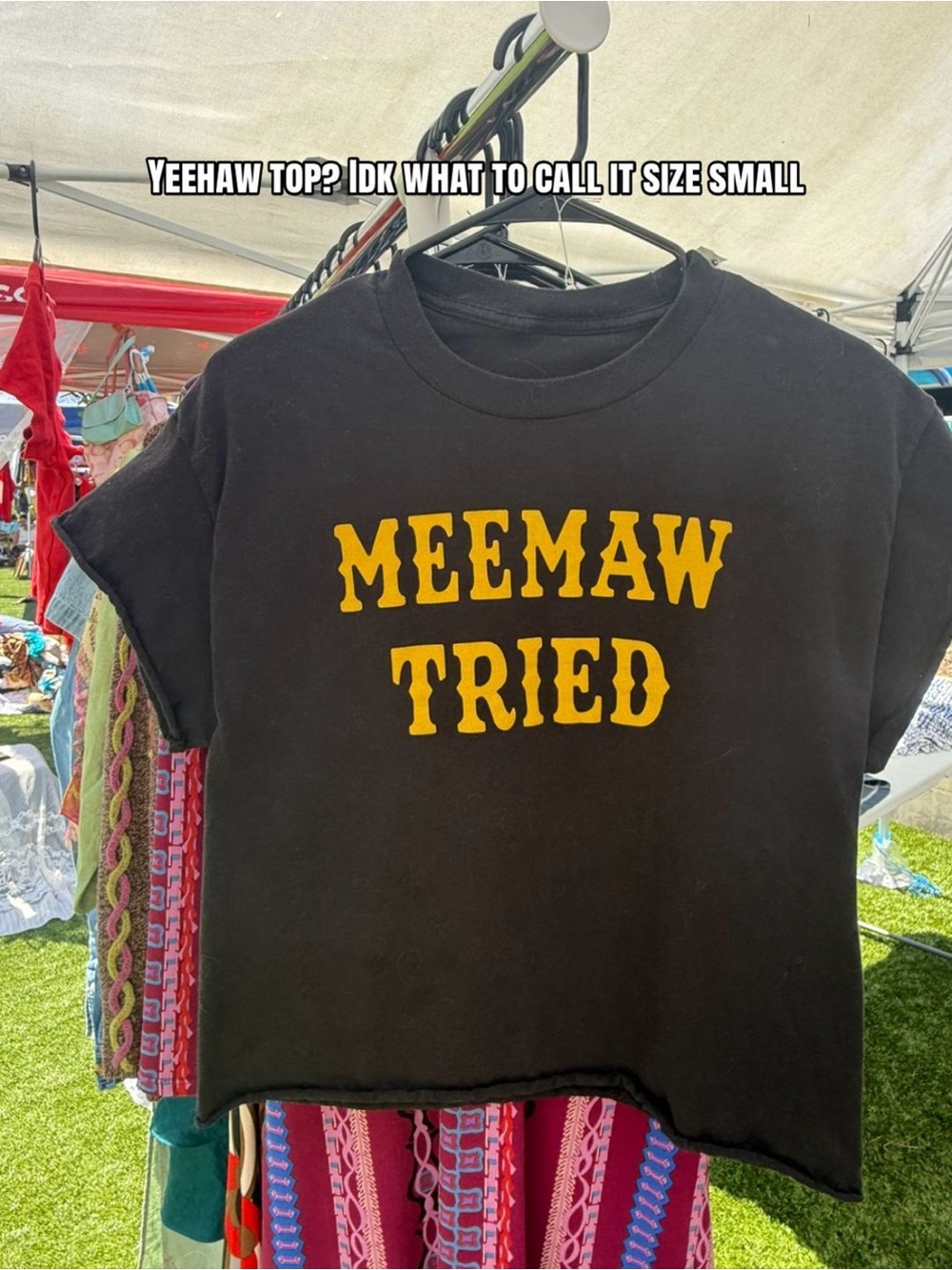 Meemaw Tried Black Graphic Tee - Women's Top